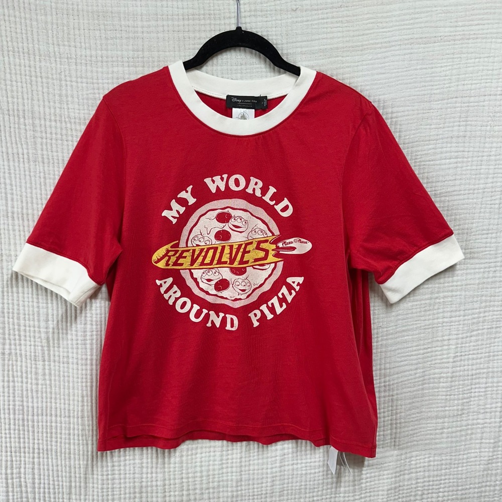 Toy Story ''My World Revolves Around Pizza'' Ringer T-Shirt by Junk Food - L